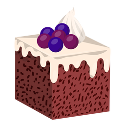 Vanillekuchenscheibe mit Blaubeeren PNG-Design