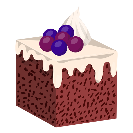 Vanilla cake slice with blueberries PNG Design