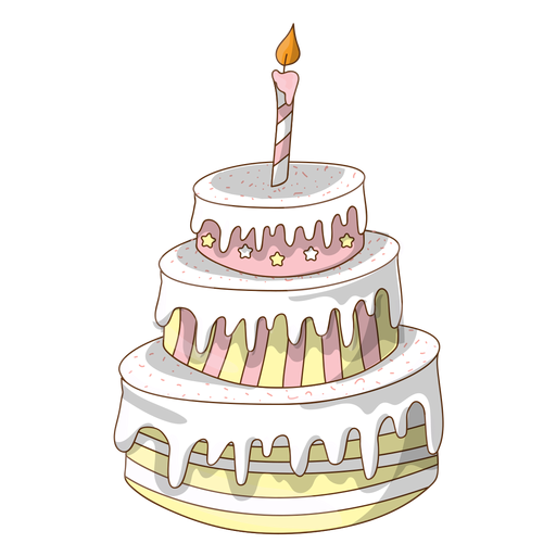 Dibujos animados de pastel de cumpleaños blanco Descargar PNG/SVG