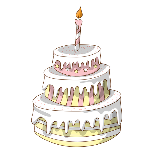 White birthday cake cartoon PNG Design