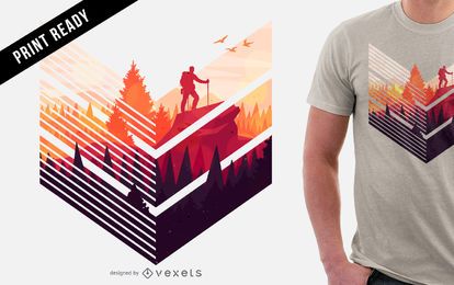 Colorful hiking t shirt design Colorful hiking t-shirt design
