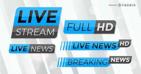 Breaking News label set Breaking News label set