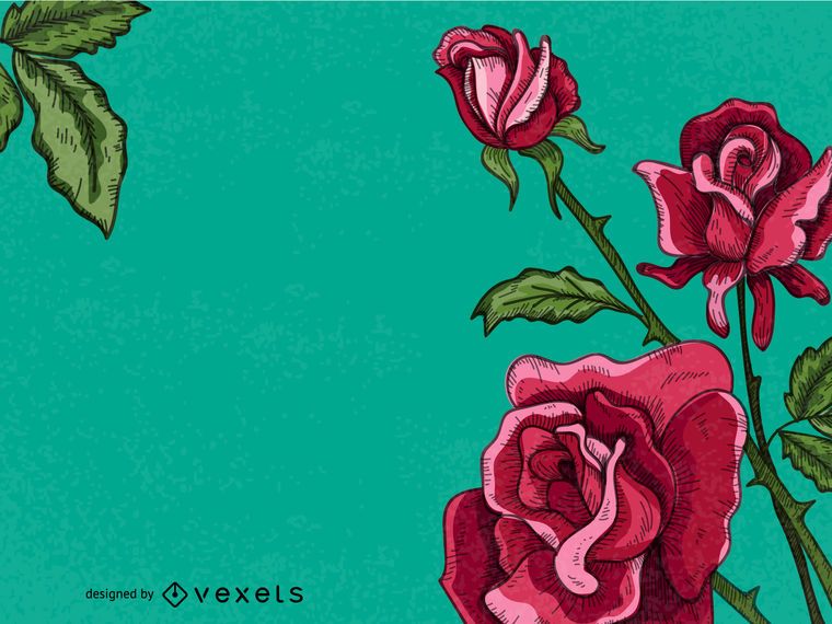Quadro de mão desenhada rosas Quadro de mão desenhada rosas