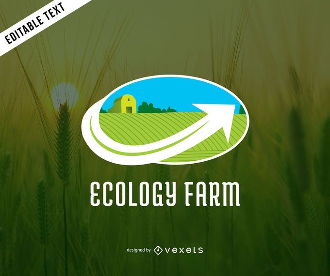Modelo de logotipo de fazenda de ecologia Modelo de logotipo de fazenda de ecologia