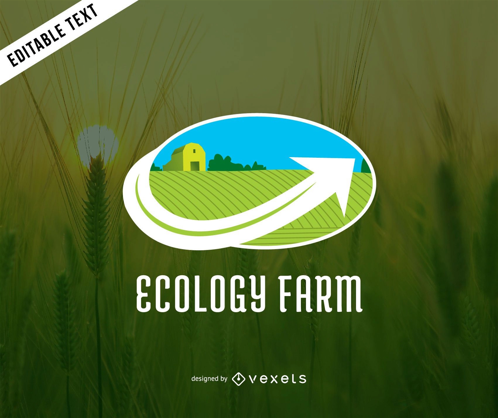 Modelo de logotipo de fazenda de ecologia