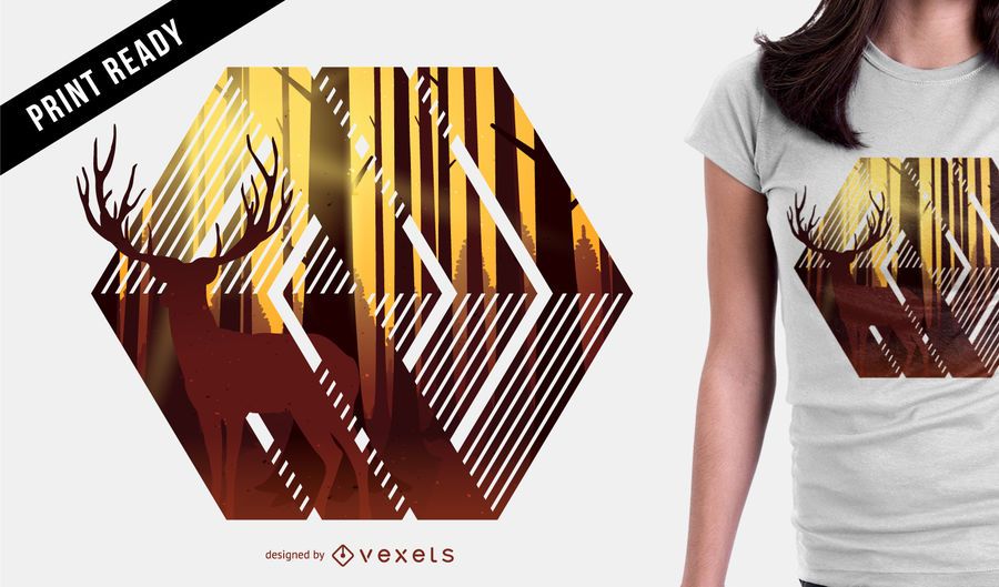 Deer illustration t-shirt design Deer illustration t-shirt design