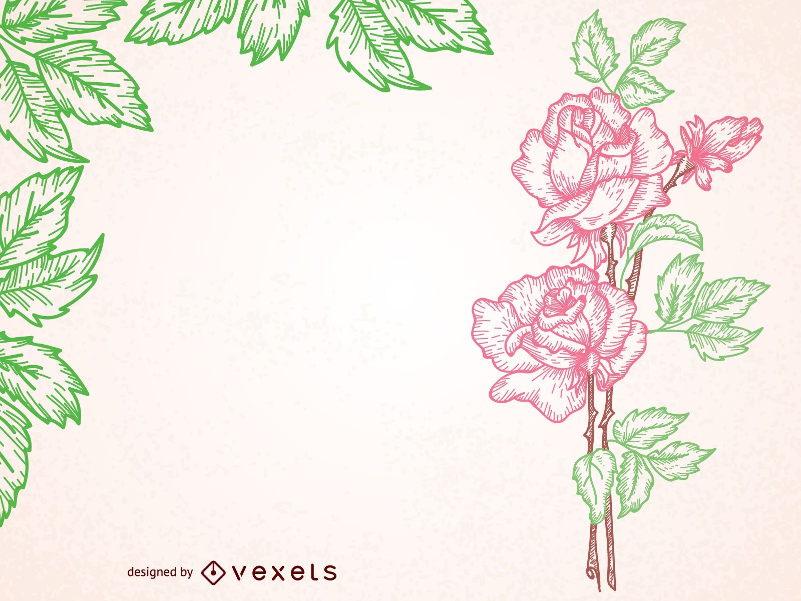 Vintage Rose illustrierter Rahmen