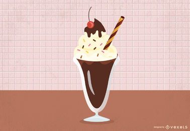 Chocolate Milkshake Vector Design