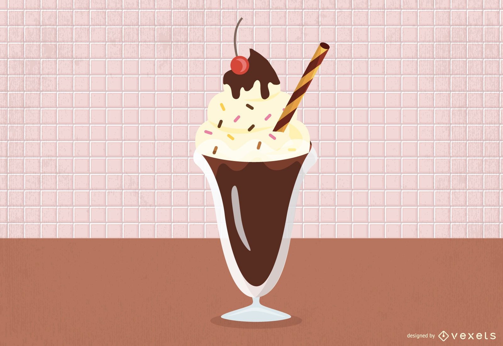 Desenho vetorial de milk-shake de chocolate