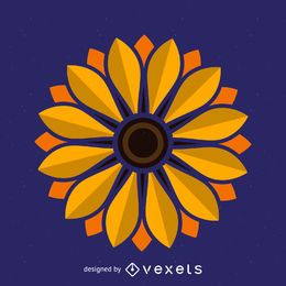 Ilustración de girasol minimalista