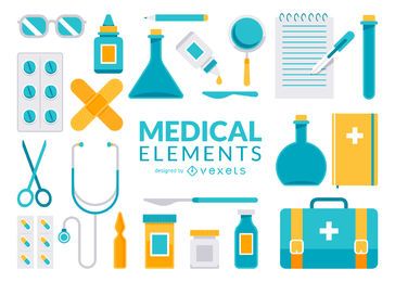 Coleção de elementos médicos