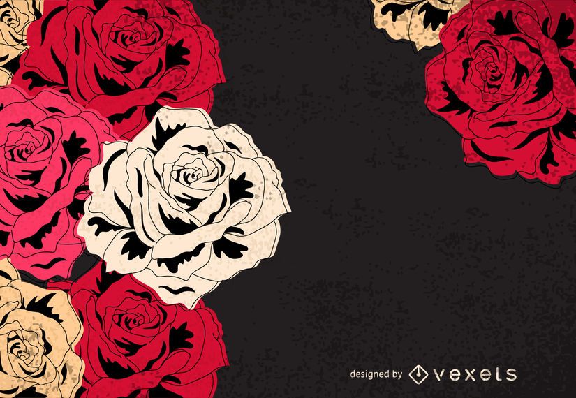 Rosas vintage ilustradas frame Rosas vintage ilustradas frame