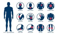 Body Pain Illustration Set Vector Download