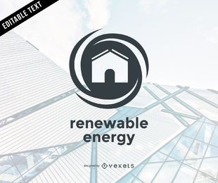 Flache Logo-Vorlage für erneuerbare Energien