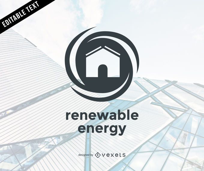 Flache Logo-Vorlage für erneuerbare Energien Flache Logo-Vorlage für erneuerbare Energien