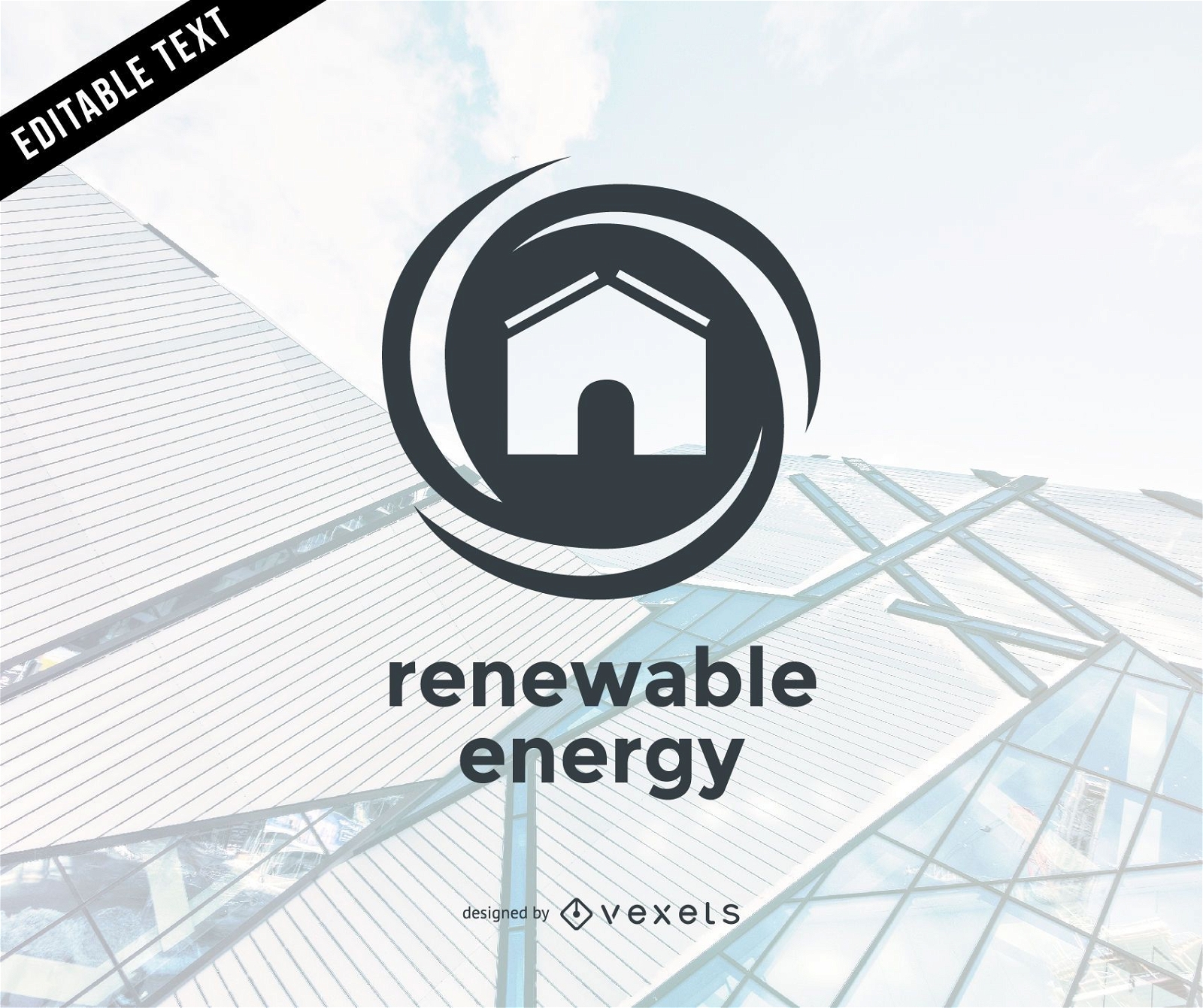 Plantilla de logotipo de energía renovable plana