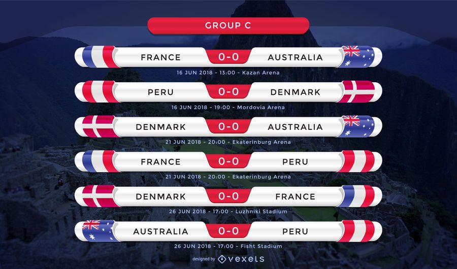 Russia 2018 Group C fixture Russia 2018 Group C fixture