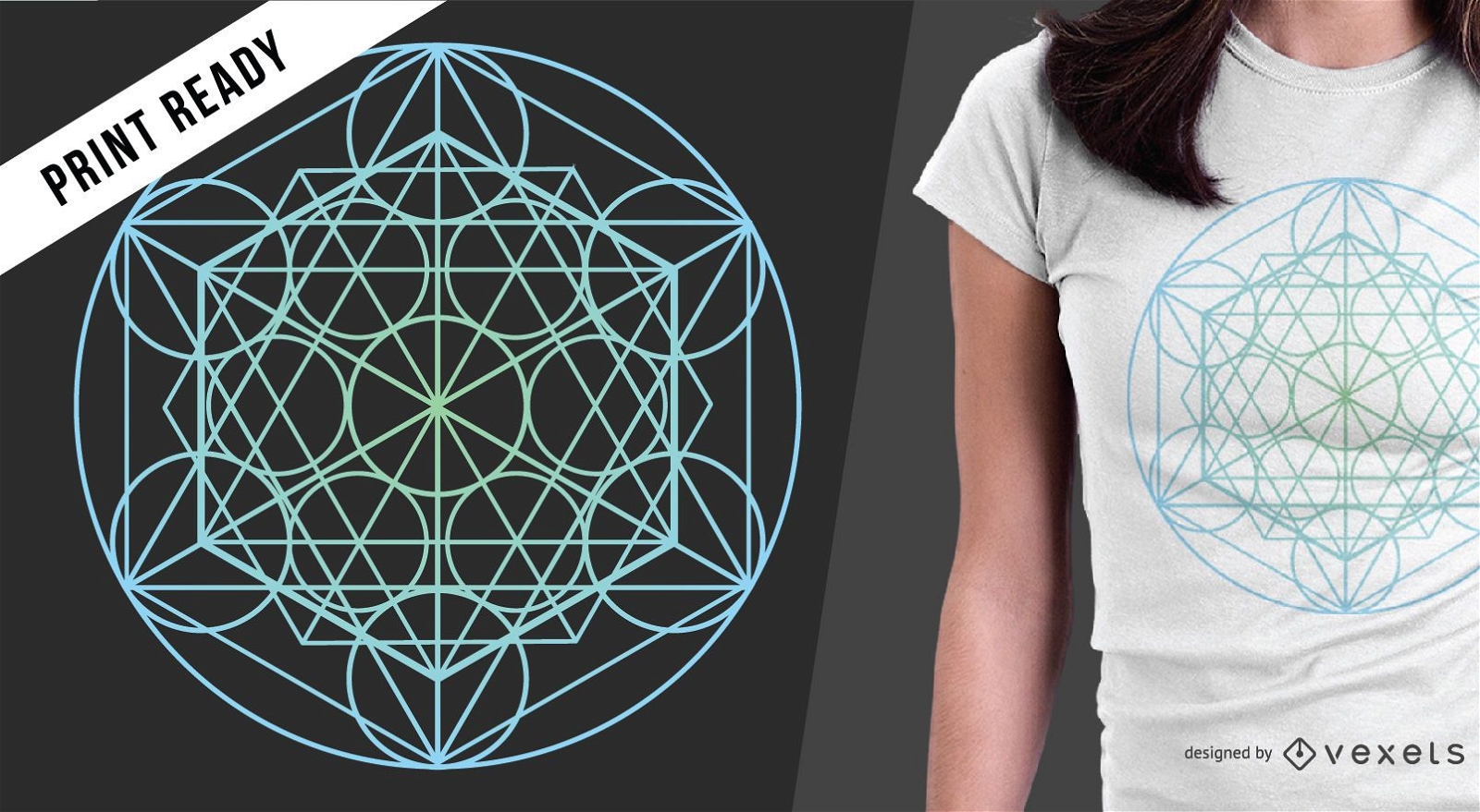 Design de camiseta com geometria sagrada