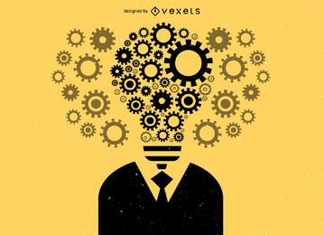 Light bulb head illustration Light bulb head illustration