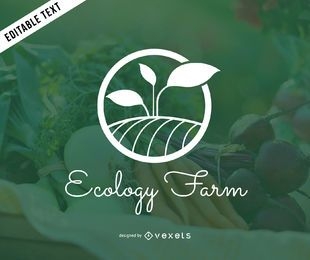 Modelo de logotipo verde Ecology Farm
