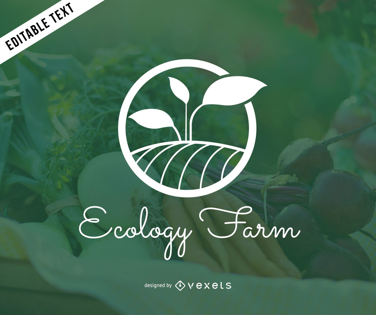 Modelo de logotipo verde Ecology Farm