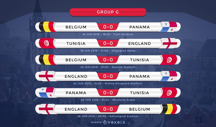 Rusia 2018 Copa del mundo grupo G accesorio Rusia 2018 Copa del mundo grupo G accesorio