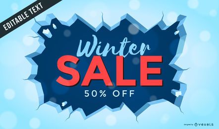 Winter sale poster with ice Winter sale poster with ice