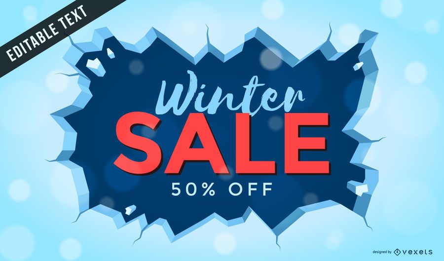 Cartaz de venda de inverno com gelo Cartaz de venda de inverno com gelo