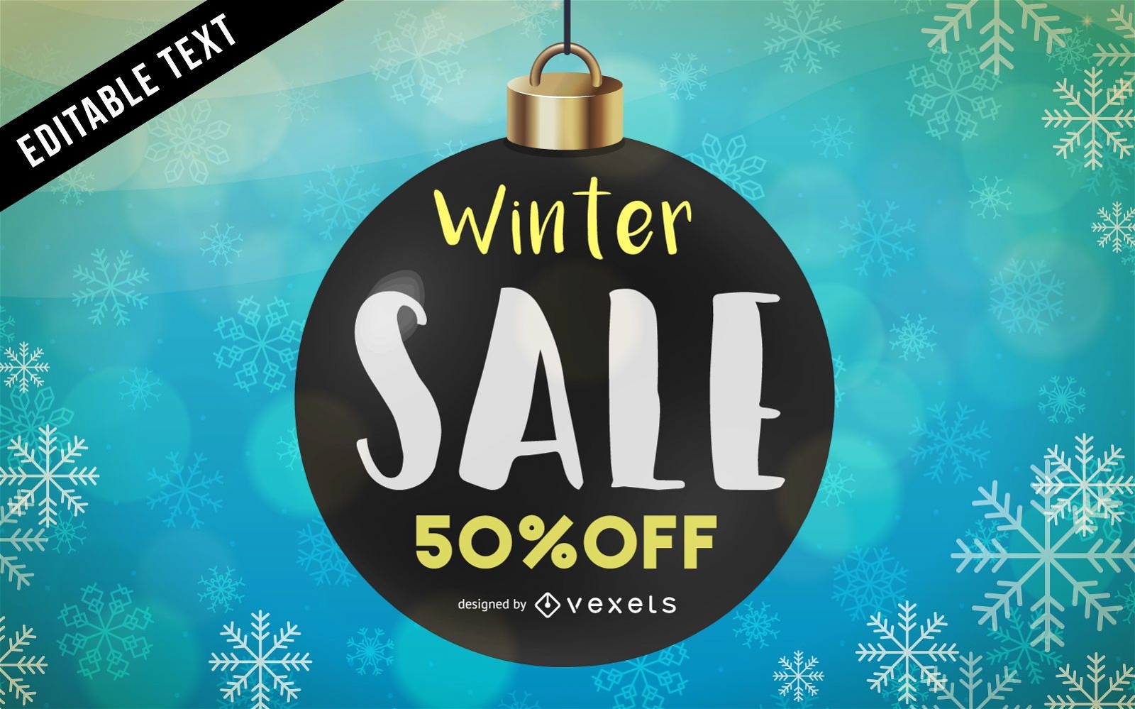 Winter sale with snowflakes 