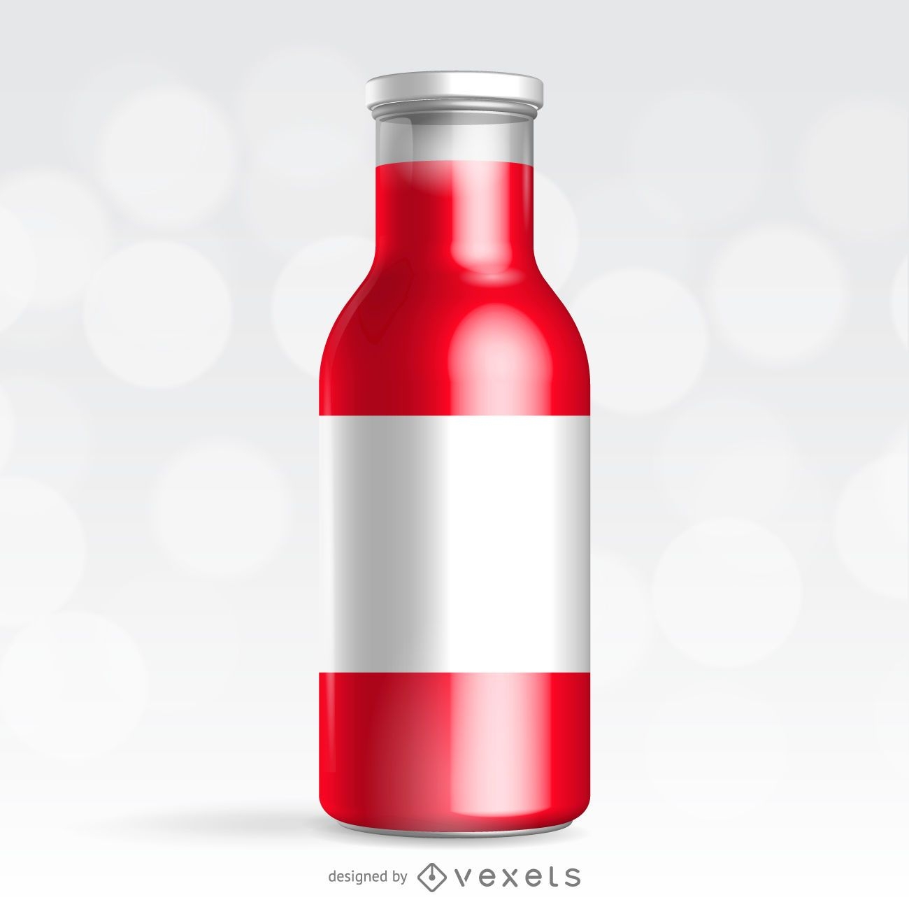 Design de embalagem de garrafa vermelha