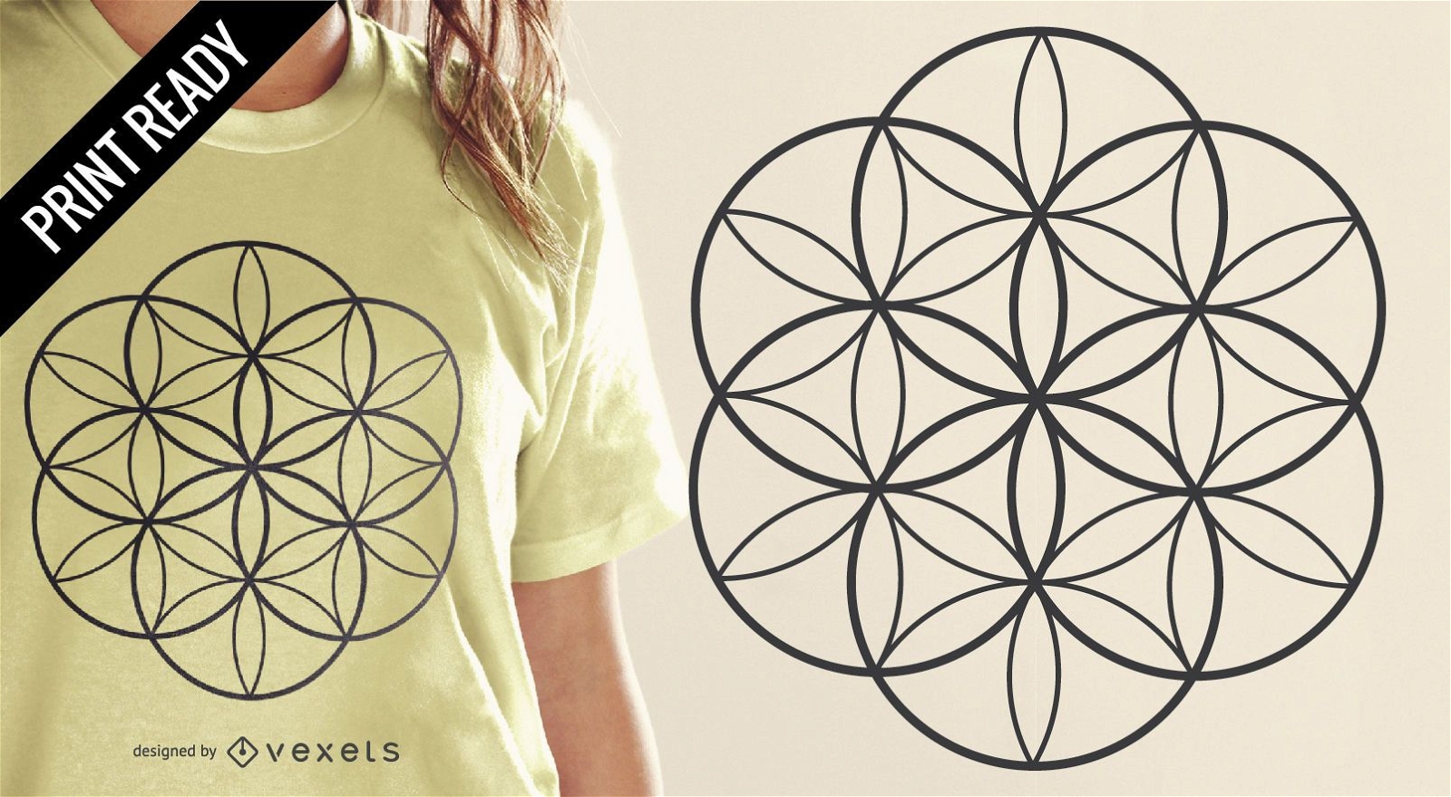 Design de t-shirt da flor da vida