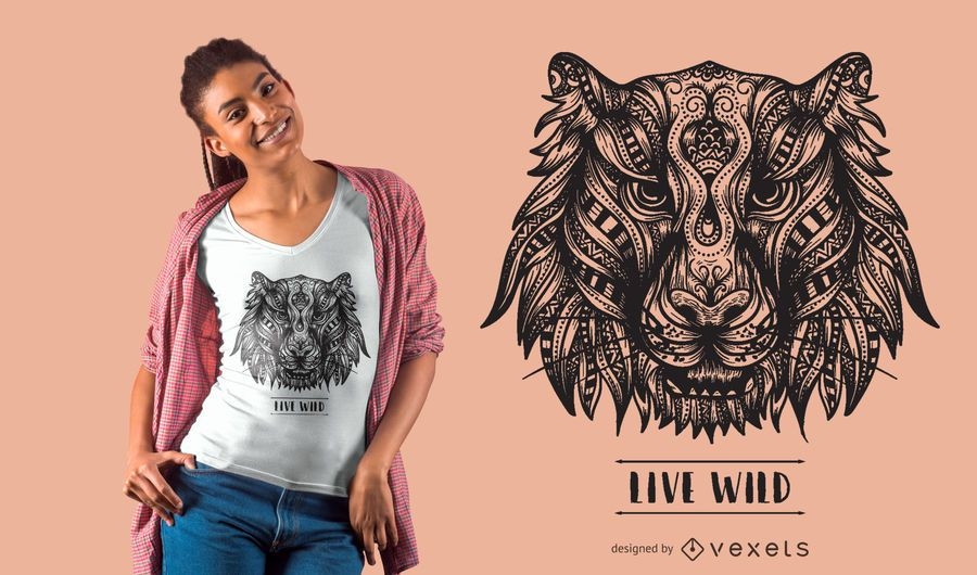 Download Mandala Tiger T-shirt Design - Vector Download