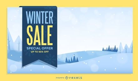 Winter sale snowy illustration design