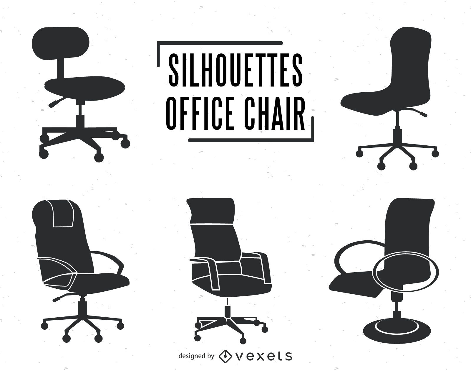Conjunto de silhuetas de cadeiras de escritório