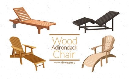 Wooden chair illustration set