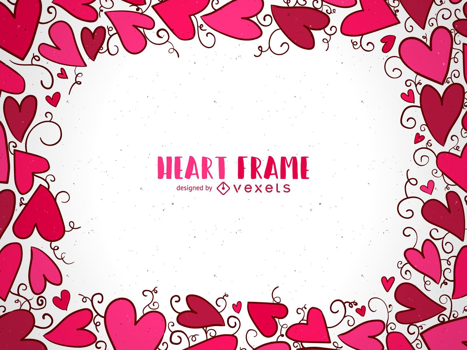 Valentines hand drawn heart frame