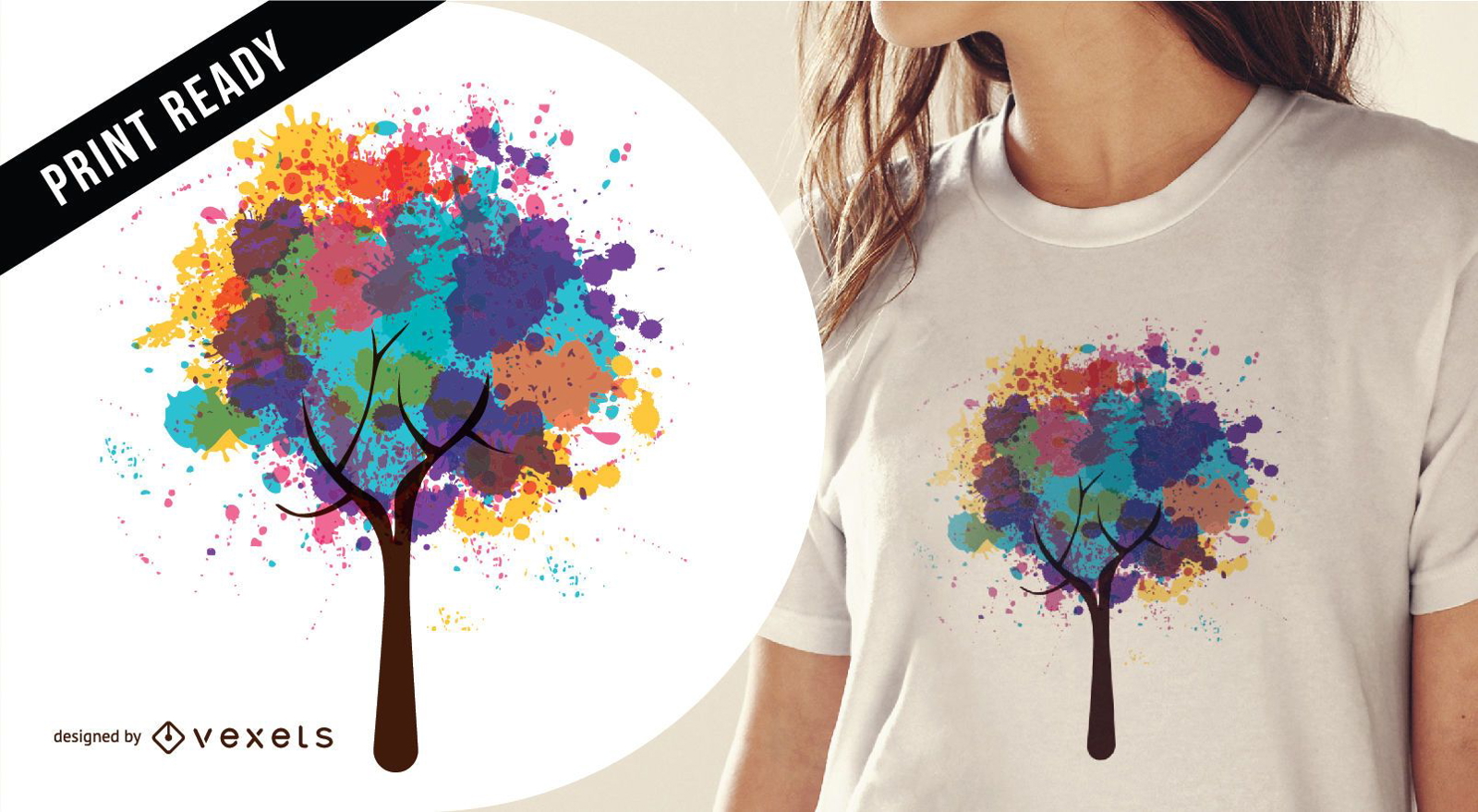 Abstract tree t-shirt design