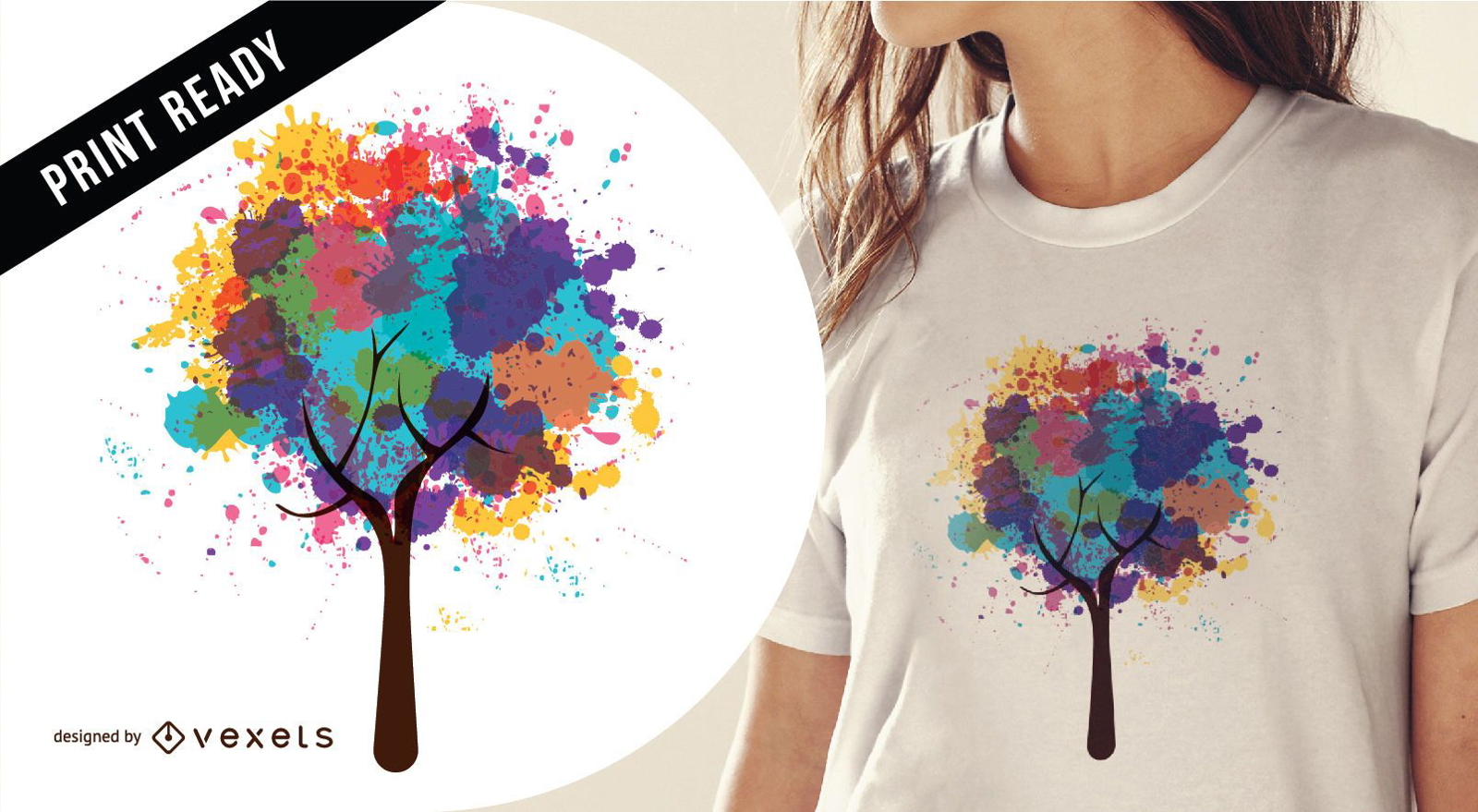 Download Abstract Tree T-shirt Design - Vector Download