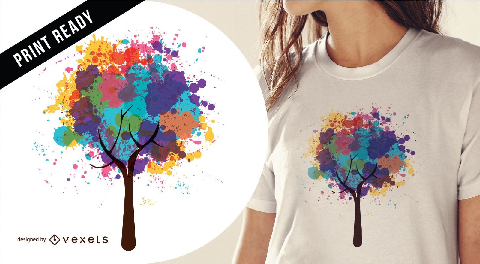 Diseño de camiseta de árbol abstracto