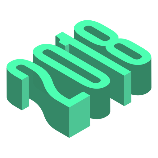 2018 grünes 3D-Logo PNG-Design