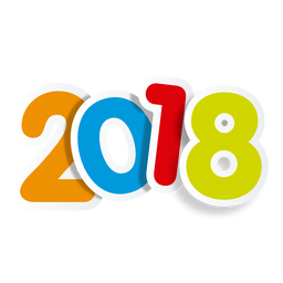 2018 colorful numbers PNG Design