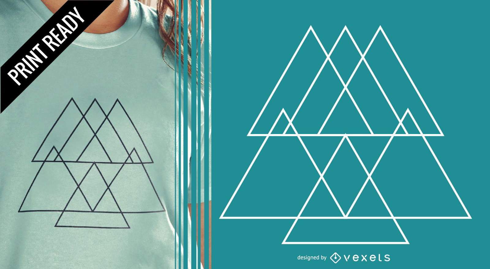 Abstraktes Pyramiden-T-Shirt-Design