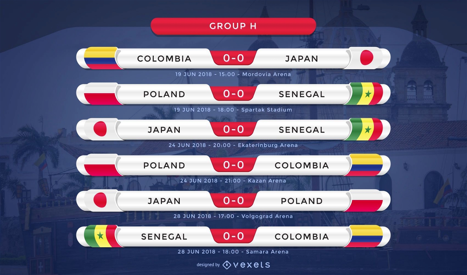 Russia 2018 Group H fixture