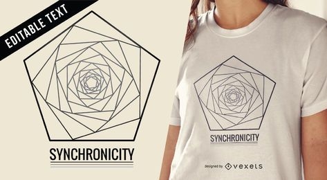 Desenho de camiseta com ilustração de geometria sagrada