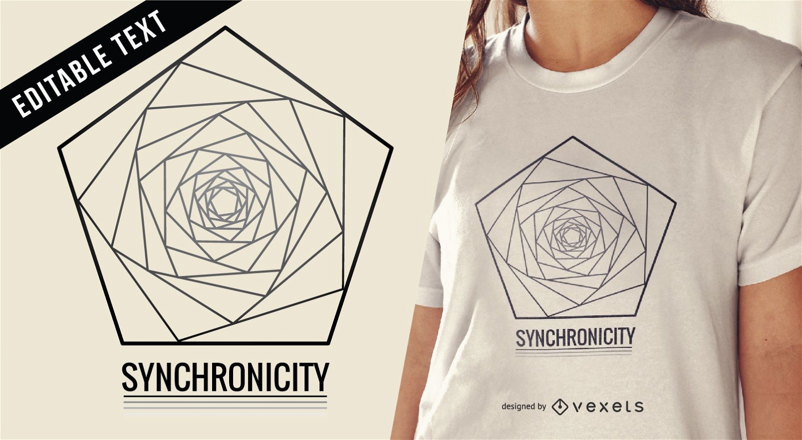 Diseño de camiseta de ilustración de geometría sagrada.