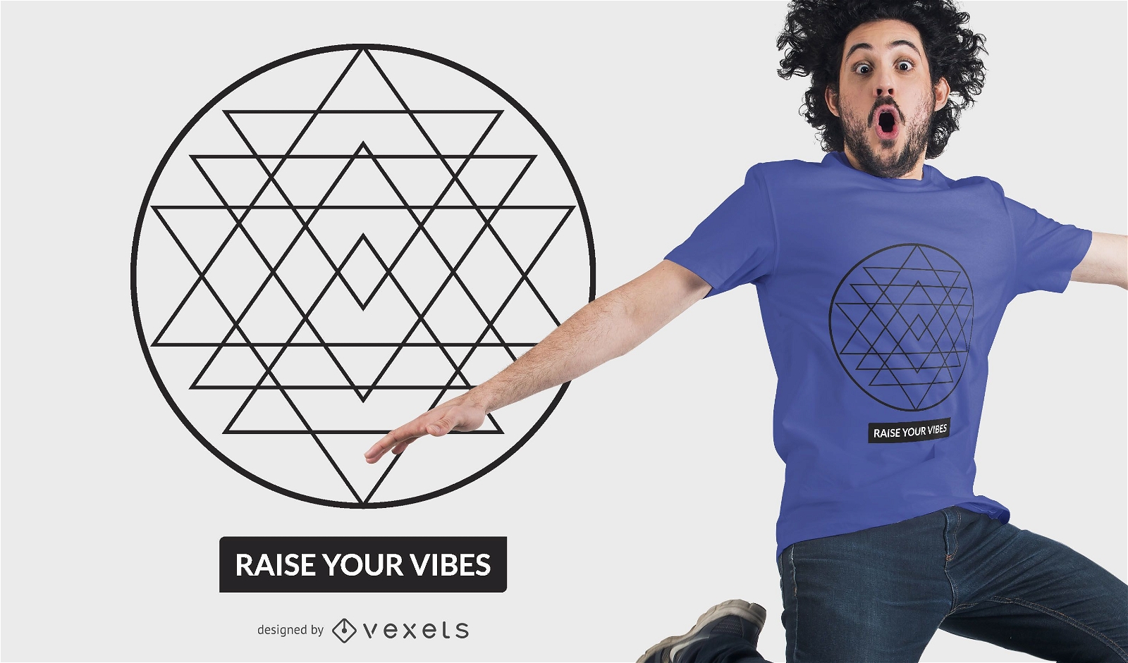 Design de camiseta com geometria sagrada triangular