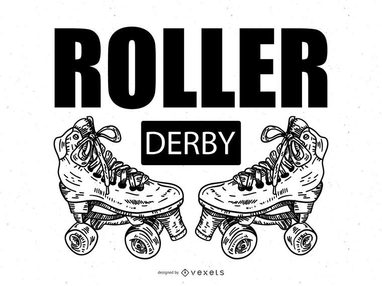 Ilustração do cartaz de Roller Derby Ilustração do cartaz de Roller Derby