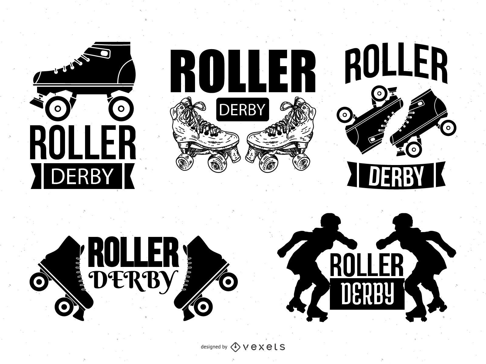 Conjunto de plantillas de logotipo de Roller Derby