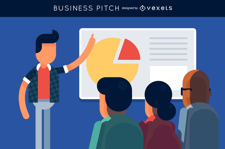 Business pitch meeting illustration Business pitch meeting illustration