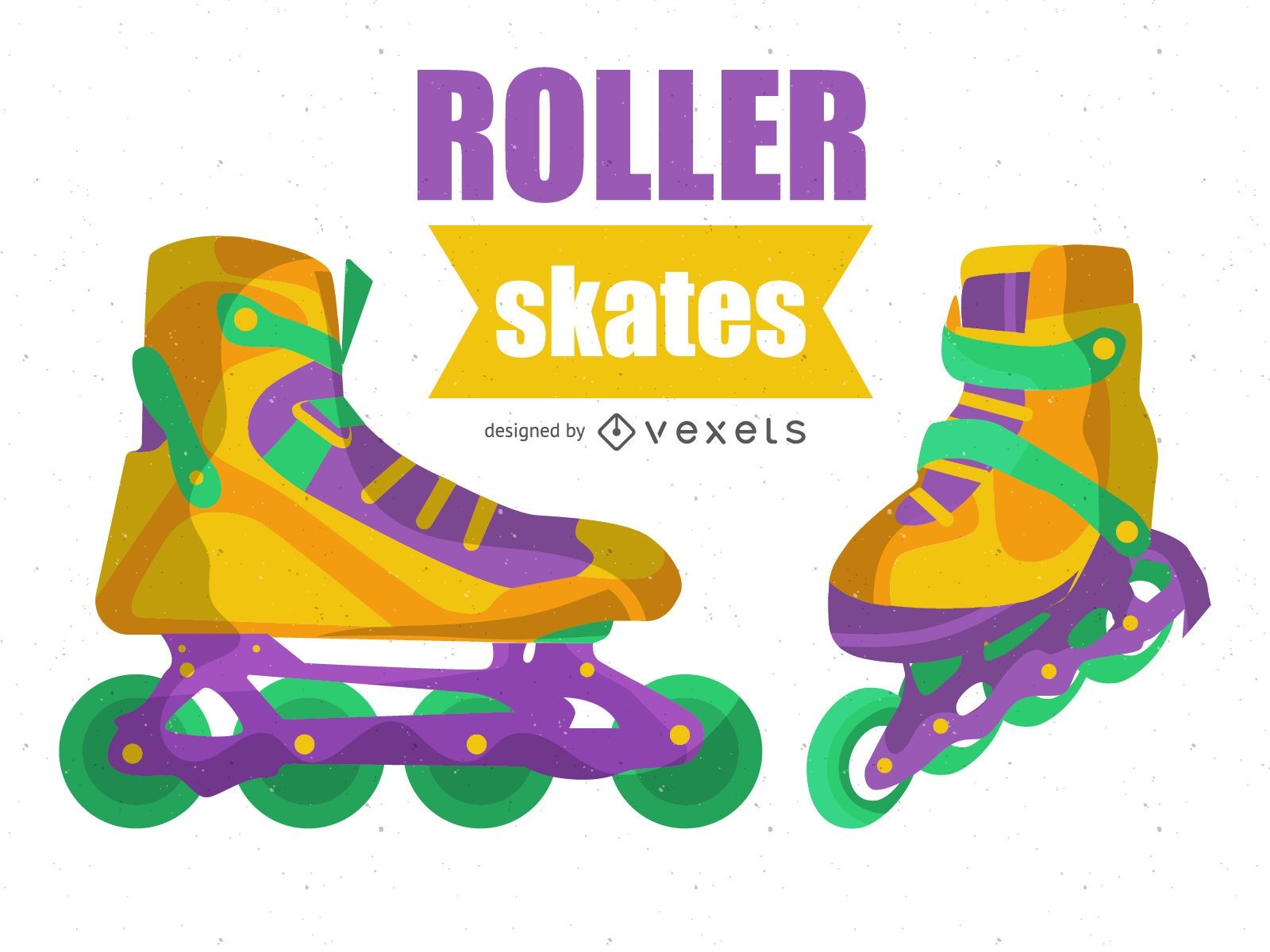 Colorful roller skates illustration